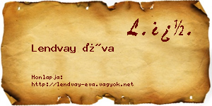 Lendvay Éva névjegykártya