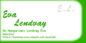 eva lendvay business card