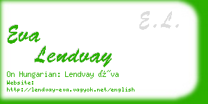 eva lendvay business card